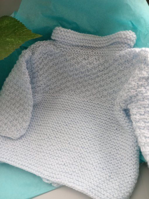 Gilet bébé en laine bleu