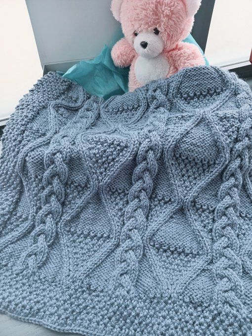 COUVERTURE BEBE BLEUE JEAN