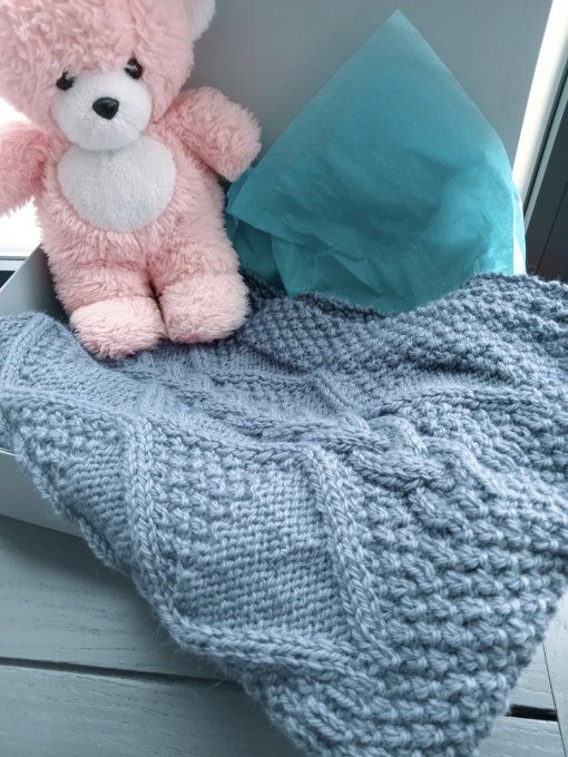 COUVERTURE BEBE BLEUE JEAN