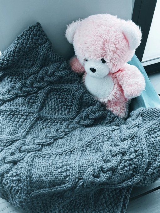 COUVERTURE BEBE BLEUE JEAN