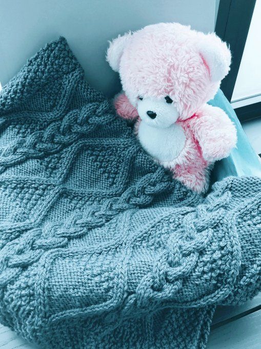 COUVERTURE BEBE BLEUE JEAN