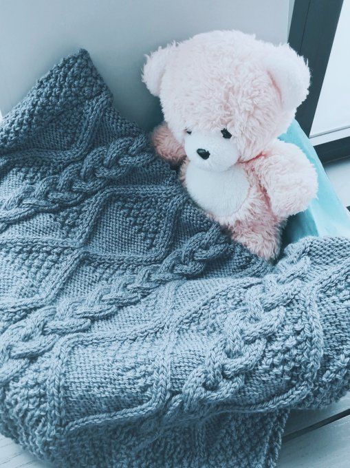 COUVERTURE BEBE BLEUE JEAN