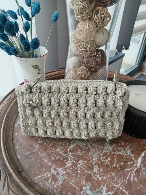 POCHETTE BEIGE EN COTON