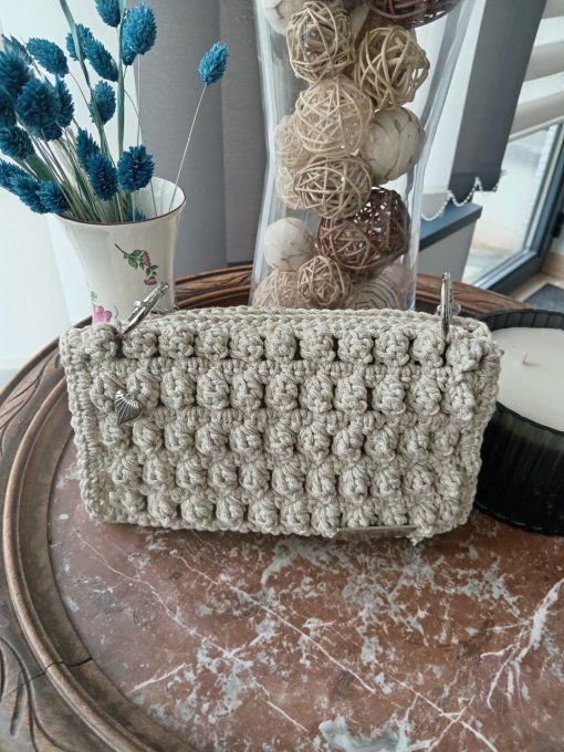 POCHETTE BEIGE EN COTON