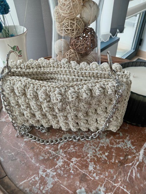 POCHETTE BEIGE EN COTON