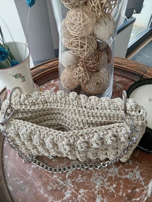 POCHETTE BEIGE EN COTON