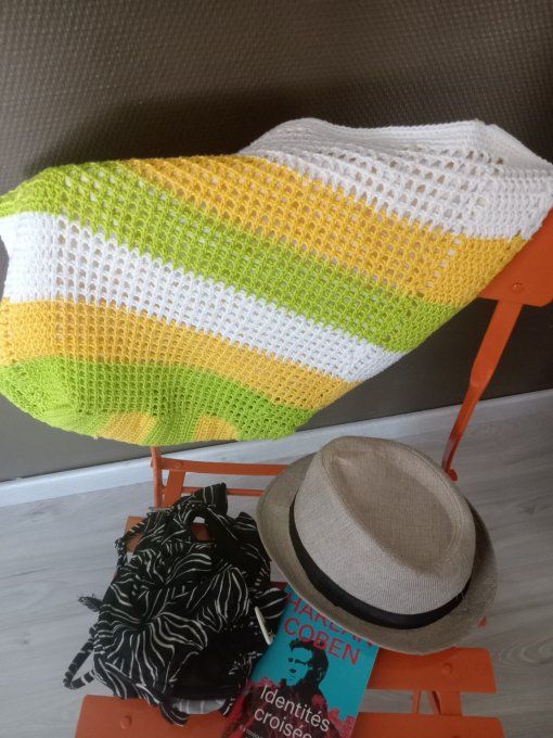 SAC DE PLAGE JAUNE ET VERT