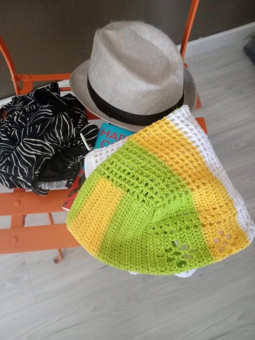 SAC DE PLAGE JAUNE ET VERT